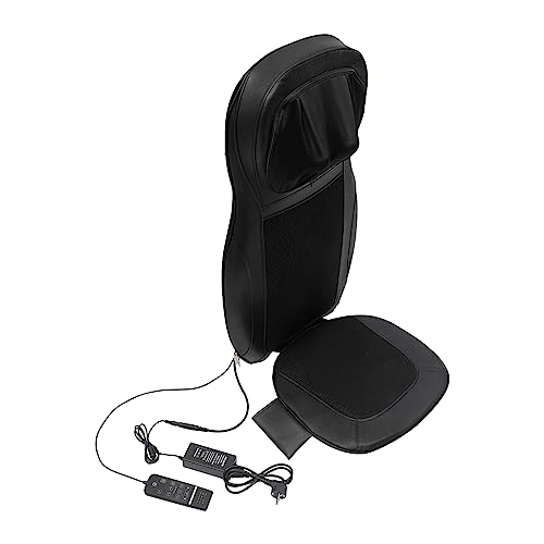 Zoobotanica Cojín de masaje Shiatsu con calor y vibración, cojín de masaje para espalda, glúteos y cuello, 3 intensidades, masajeador de espalda para casa, oficina, coche (negro)