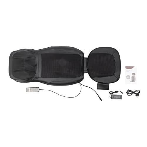 Zoobotanica Cojín de masaje Shiatsu con calor y vibración, cojín de masaje para espalda, glúteos y cuello, 3 intensidades, masajeador de espalda para casa, oficina, coche (negro)