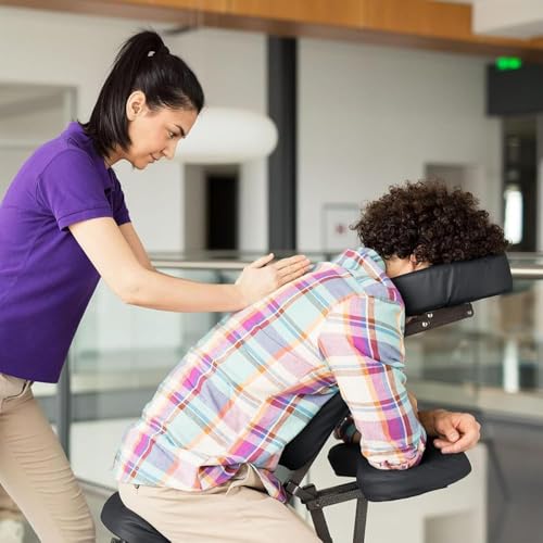GLETSF Silla De Tatuaje Plegable, Silla De Masaje Profesional, Ligera Y Portátil para Salón De Tatuajes Y Masajes, Capacidad De Carga De 113 Kg.-Purple