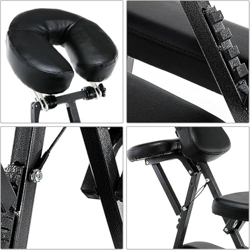 GLETSF Silla De Tatuaje Plegable, Silla De Masaje Profesional, Ligera Y Portátil para Salón De Tatuajes Y Masajes, Capacidad De Carga De 113 Kg.-Purple