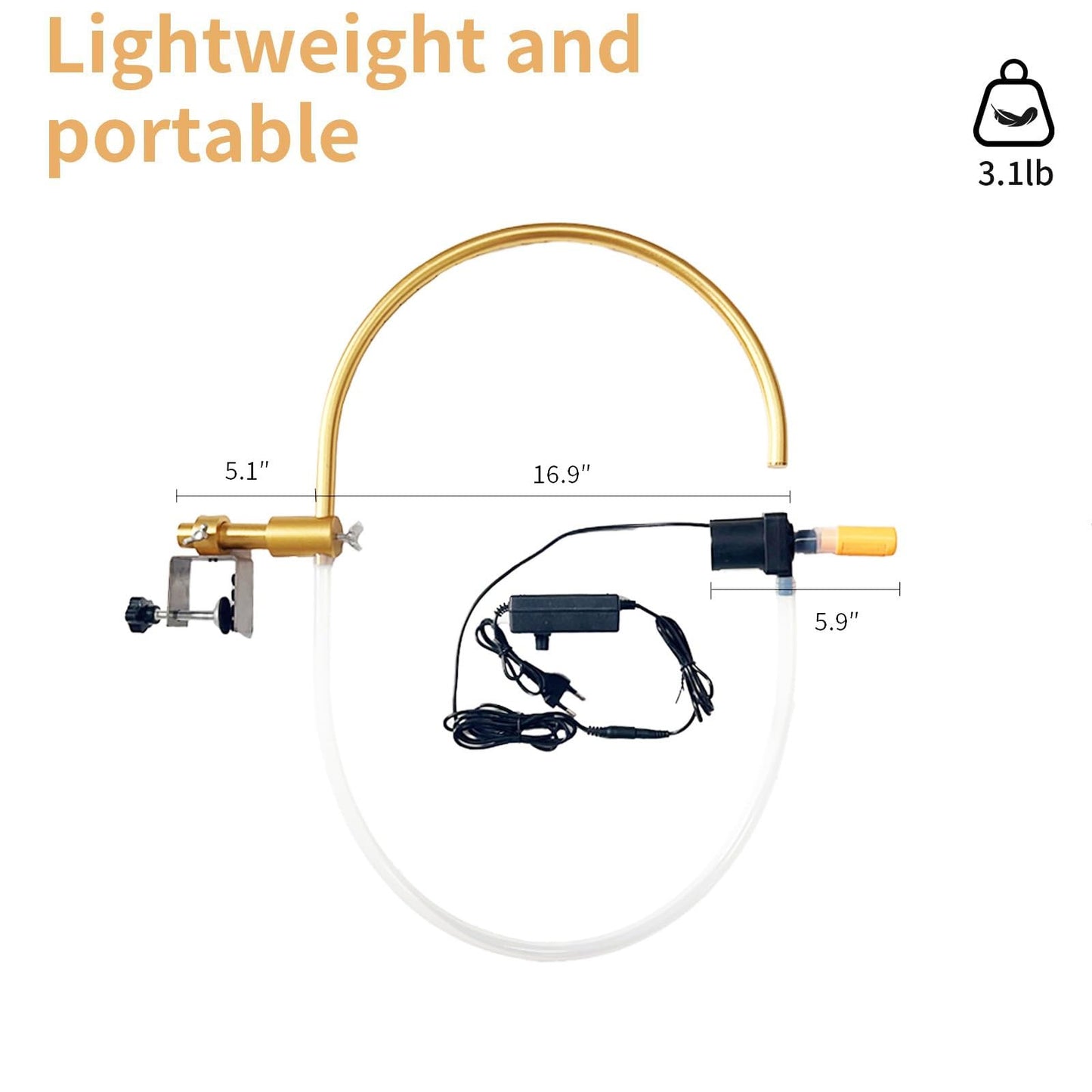 Accesorio for el Cuidado de la Cabeza, champú, masajeador de Cuero cabelludo, Salida de Agua, Lavabo, Soporte Ajustable a 180° con Bomba de Agua y fijación metálica for peluquerías y Uso doméstico.