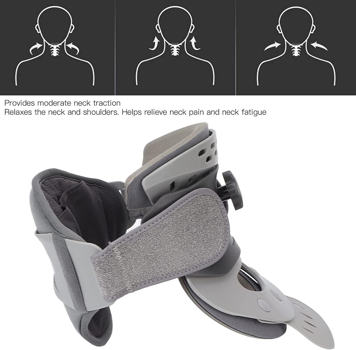 Collarín Dispositivo de tracción for el cuello Cuello cervical con calor ajustable Soporte for el cuello Estiramiento cervical Dispositivos de tracción cervical for el alivio del dolor de cuello rígid