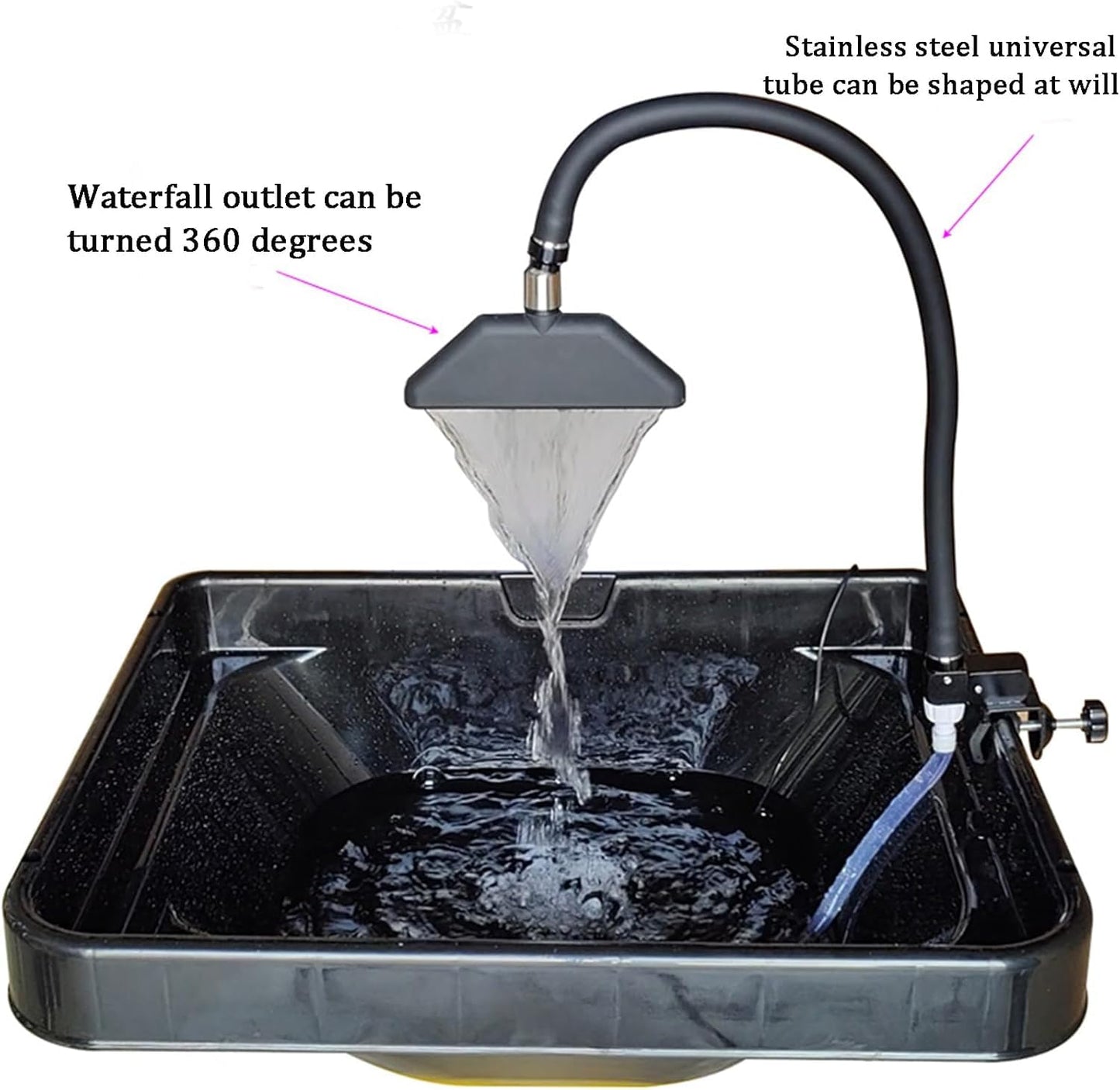 WFUAHA Head SPA Salida De Agua con Bomba, Marco del Equipo Head SPA, Dirección Ajustable De 360°, Dispositivo Móvil De Terapia De Cabeza con Circulación De Agua, para Peluquería, Hogar