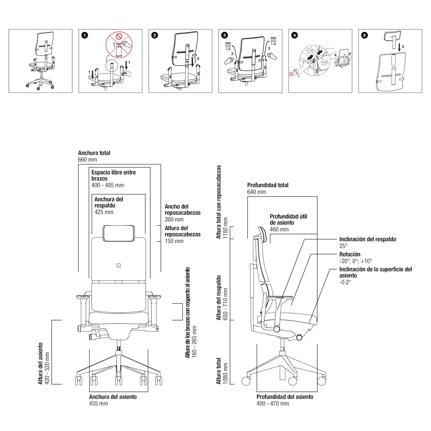 Steelcase Please, silla de oficina ergonómica con respaldo alto regulable en altura, brazos regulables y reposa cabeza regulable Ónix