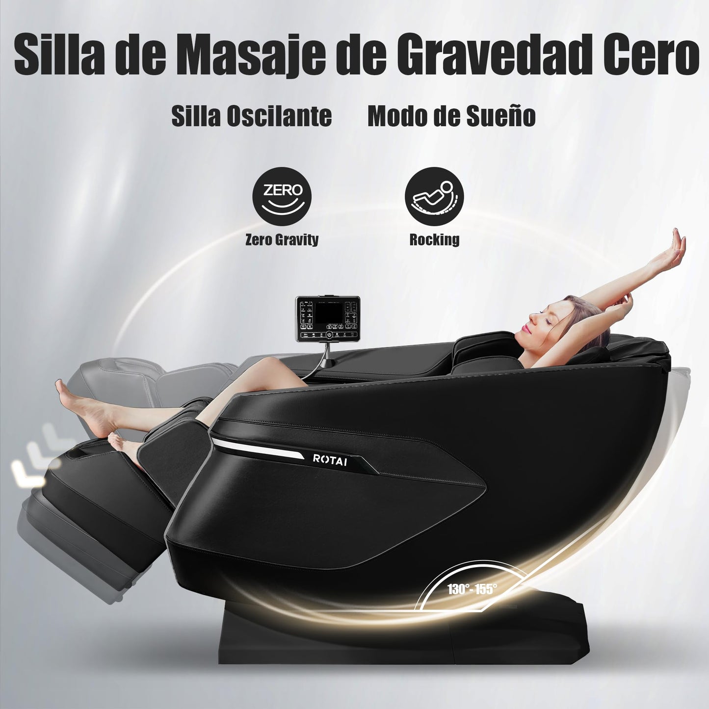 Sillón de Masaje Eléctrico ROTAI A39 – Shiatsu 3D, Calor Lumbar, Gravedad Cero, Negro