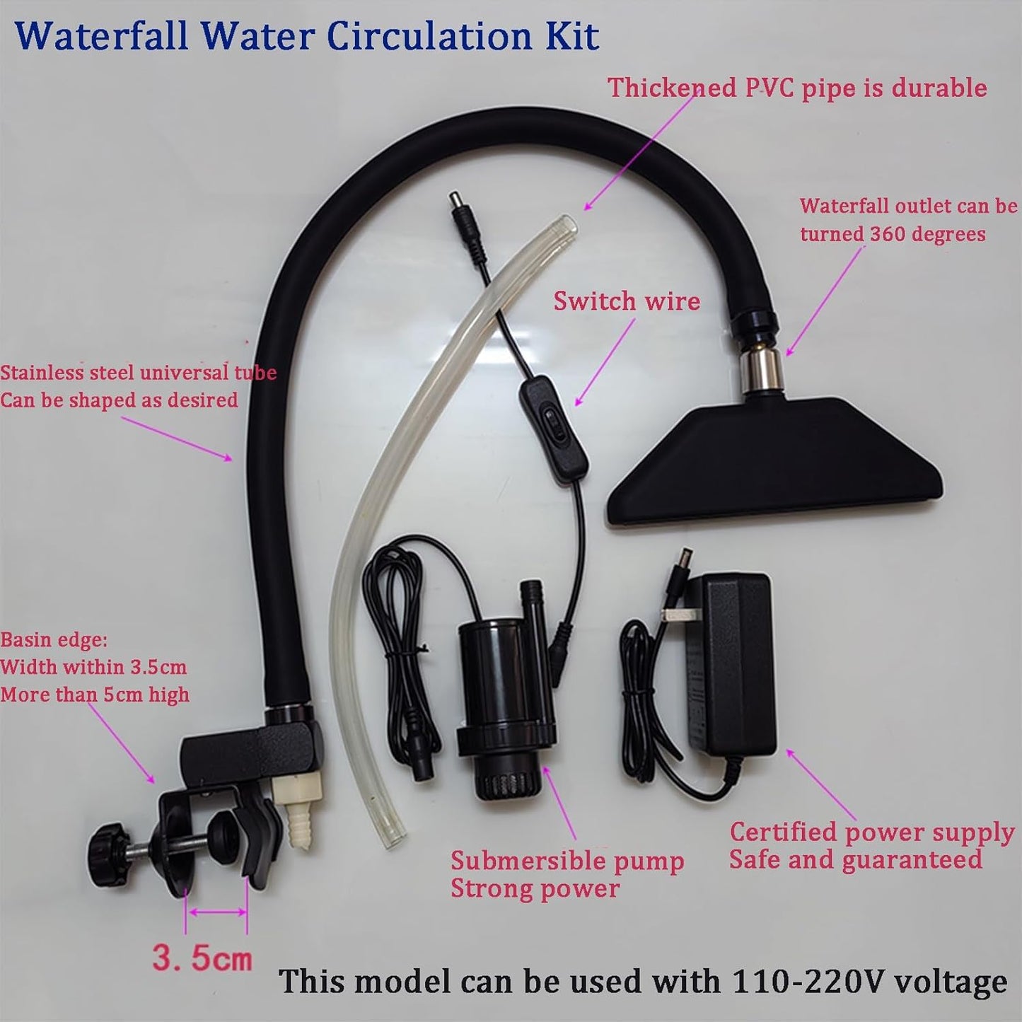 WFUAHA Head SPA Salida De Agua con Bomba, Marco del Equipo Head SPA, Dirección Ajustable De 360°, Dispositivo Móvil De Terapia De Cabeza con Circulación De Agua, para Peluquería, Hogar