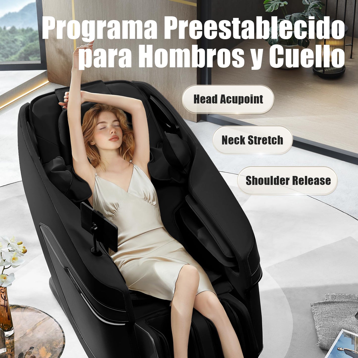 Sillón de Masaje Eléctrico ROTAI A39 – Shiatsu 3D, Calor Lumbar, Gravedad Cero, Negro