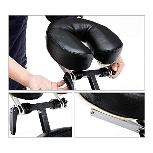 LOKAXXZU Silla de Masaje de Masaje liviano portátil Masaje Silla de SPA de Tatuaje, Negro