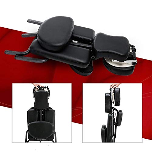 LOKAXXZU Silla de Masaje de Masaje liviano portátil Masaje Silla de SPA de Tatuaje, Negro