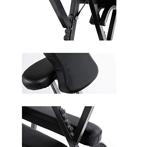 LOKAXXZU Silla de Masaje de Masaje liviano portátil Masaje Silla de SPA de Tatuaje, Negro