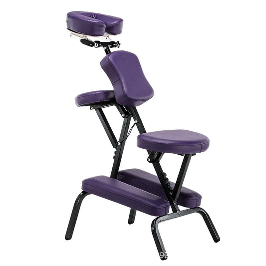 GLETSF Silla De Tatuaje Plegable, Silla De Masaje Profesional, Ligera Y Portátil para Salón De Tatuajes Y Masajes, Capacidad De Carga De 113 Kg.-Purple