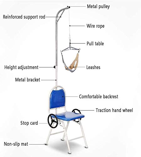 Silla De Tracción Plegable, Dispositivo De Tracción De Estiramiento Cervical Marco De Tracción De Espondilosis Cervical Fisioterapia Alivio del Dolor,D (A)