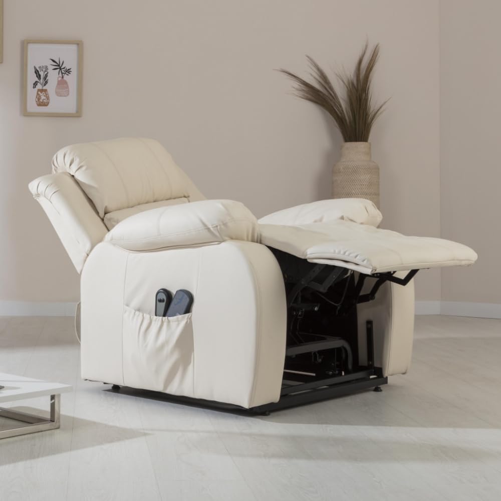 Sillón Relax Eléctrico Levanta Personas ZZ Don Descanso Trevi – Masaje 4 Zonas, Calor Lumbar, Beige