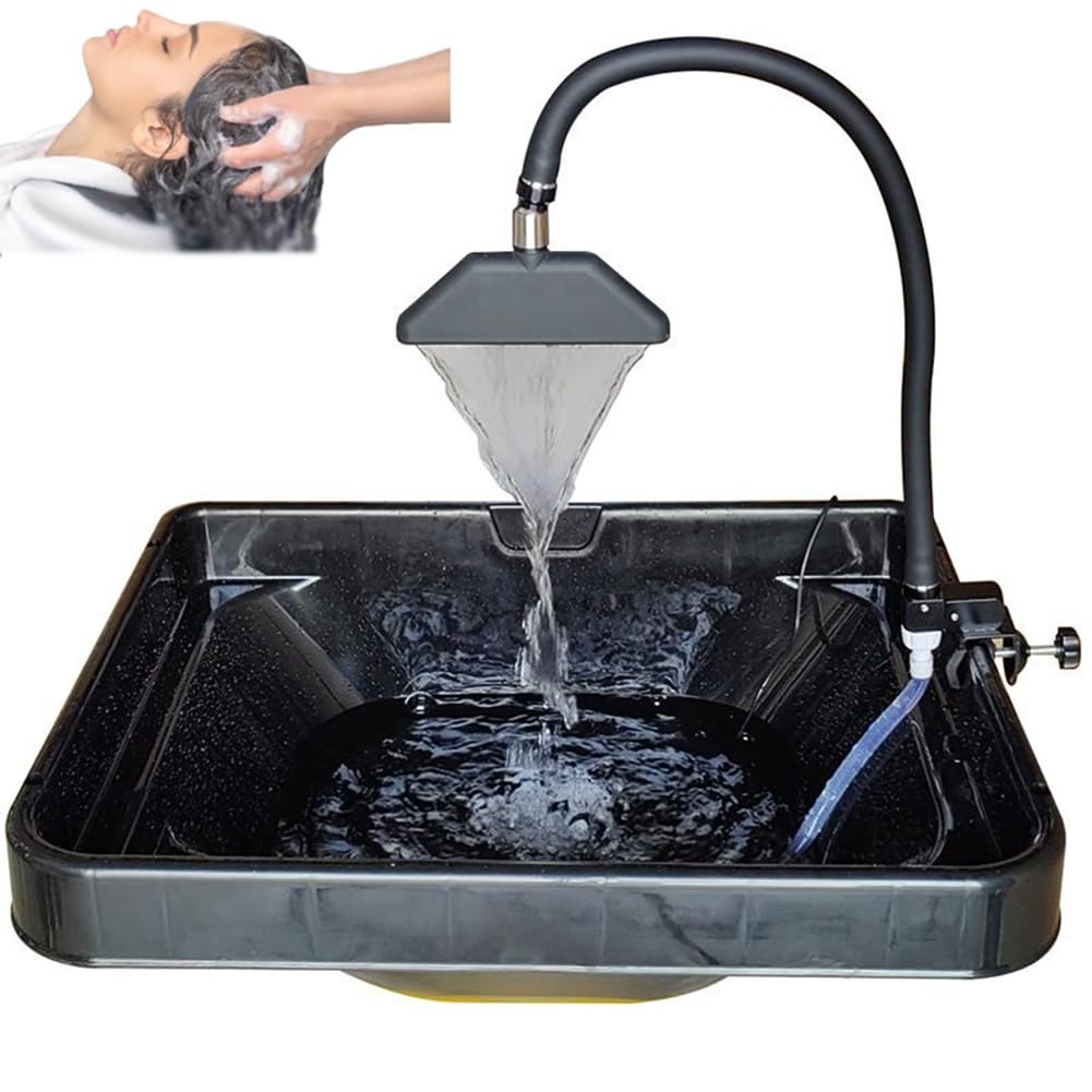 WFUAHA Head SPA Salida De Agua con Bomba, Marco del Equipo Head SPA, Dirección Ajustable De 360°, Dispositivo Móvil De Terapia De Cabeza con Circulación De Agua, para Peluquería, Hogar