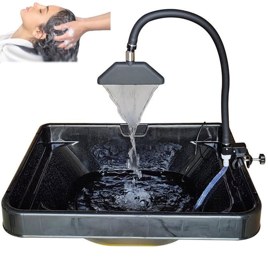 WFUAHA Head SPA Salida De Agua con Bomba, Marco del Equipo Head SPA, Dirección Ajustable De 360°, Dispositivo Móvil De Terapia De Cabeza con Circulación De Agua, para Peluquería, Hogar