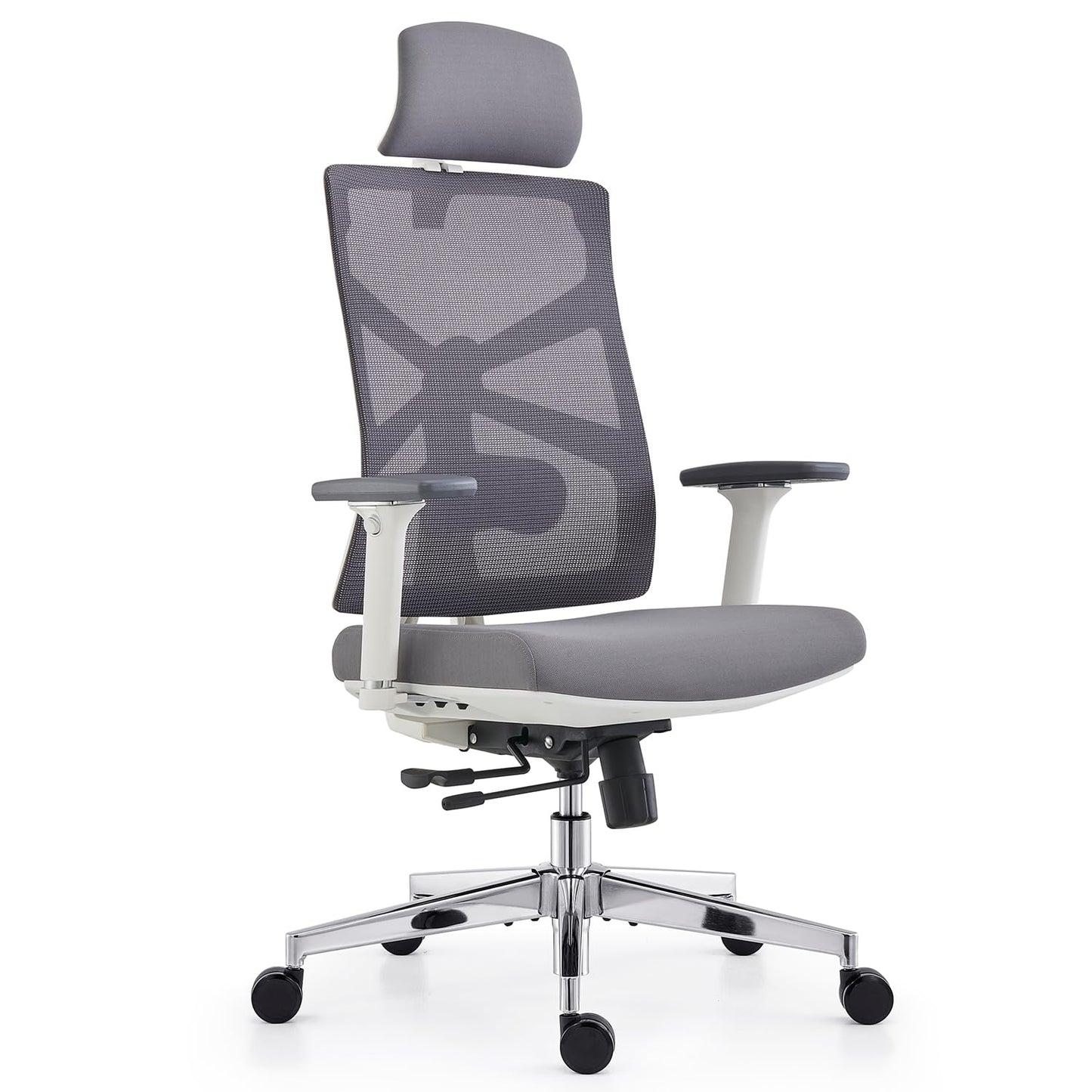 HOLLUDLE Silla de Oficina Ergonómica con Respaldo Adaptativo, Mesa y Silla de Escritorio de Alto Respaldo con Reposabrazos 4D, Profundidad de Asiento Ajustable, Soporte Lumbar y Reposacabezas 2D