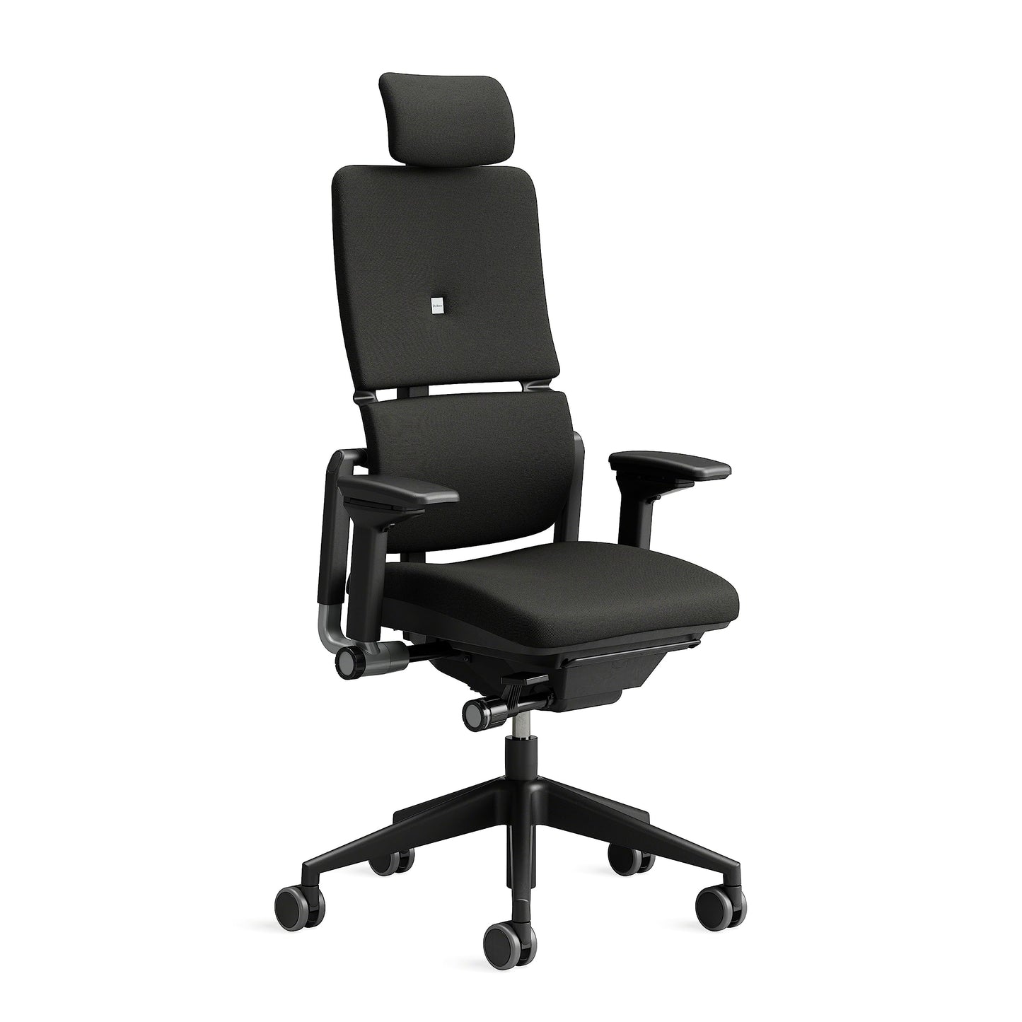 Steelcase Please, silla de oficina ergonómica con respaldo alto regulable en altura, brazos regulables y reposa cabeza regulable Ónix